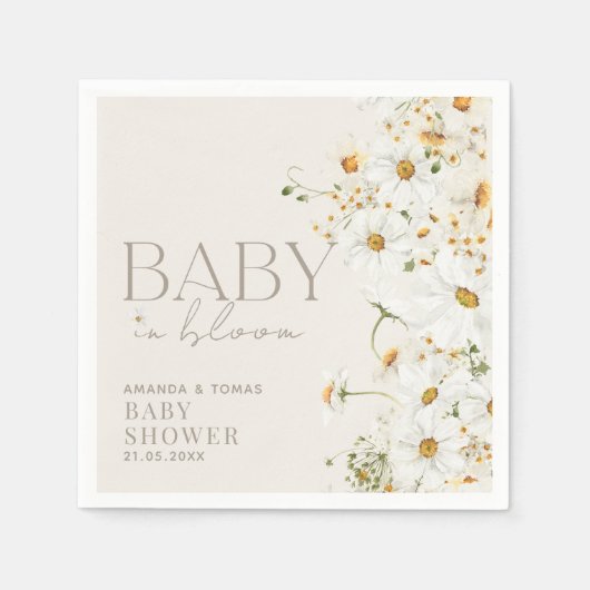 Daisy Boho Wildflower Baby in Bloom Shower Servet (Voorkant)