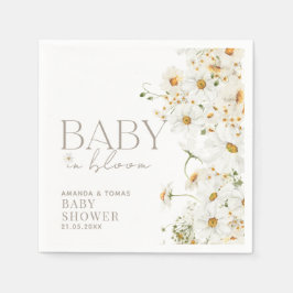 Daisy Boho Wildflower Baby in Bloom Shower Servet