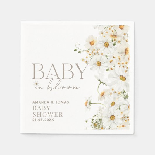 Daisy Boho Wildflower Baby in Bloom Shower Servet (Voorkant)