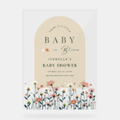 Daisy Boho Wildflower Baby in Bloom Shower Welkom Acryl Bord (Voorkant)