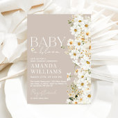Daisy Boho Wildflower Baby shower Invitation Kaart