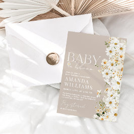 Daisy Boho Wildflower Baby shower Invitation Kaart