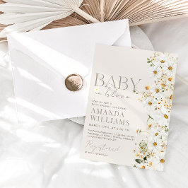 Daisy Boho Wildflower Baby shower Invitation Kaart
