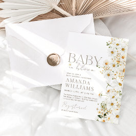 Daisy Boho Wildflower Baby shower Invitation Kaart