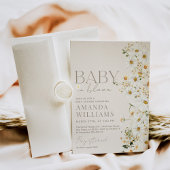 Daisy Boho Wildflower Baby shower Invitation Kaart