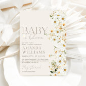 Daisy Boho Wildflower Baby shower Invitation Kaart
