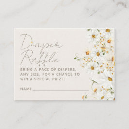 Daisy Boho Wildflower Baby shower Luier Raffle Informatiekaartje