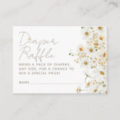 Daisy Boho Wildflower Baby shower Luier Raffle Informatiekaartje (Voorkant)
