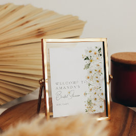 Daisy Boho Wildflower Modern Bridal Welkom Poster