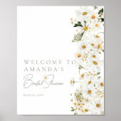 Daisy Boho Wildflower Modern Bridal Welkom Poster (Voorkant)