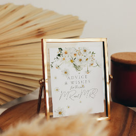 Daisy Boho Wildflower Modern Bruids Advies Spel Poster