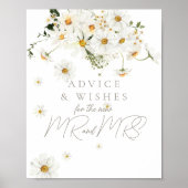 Daisy Boho Wildflower Modern Bruids Advies Spel Poster (Voorkant)