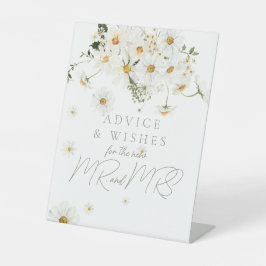 Daisy Boho Wildflower Modern Bruids Advies Spel Reclamebord Met Voetstuk