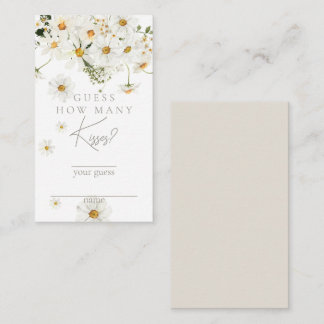 Daisy Boho Wildflower Modern Bruids Kisses Game Informatiekaartje