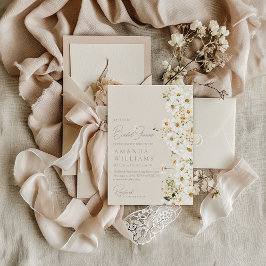 Daisy Boho Wildflower Modern Vrijgezellenfeest Kaart