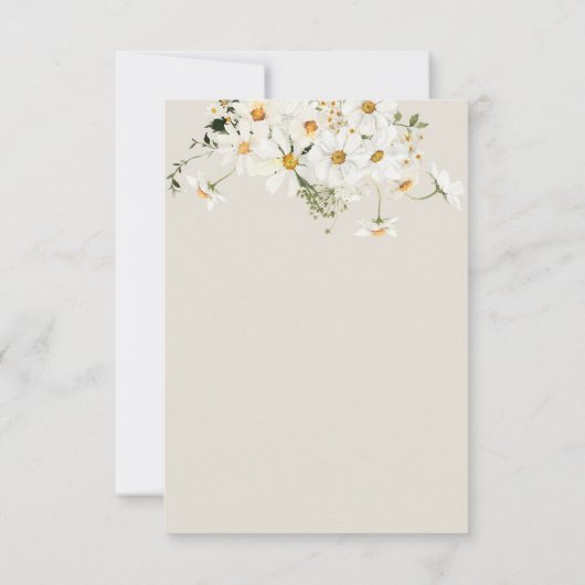 Daisy Boho Wildflower Moderne Bruiloft Feest Bedankkaart (Achterkant)