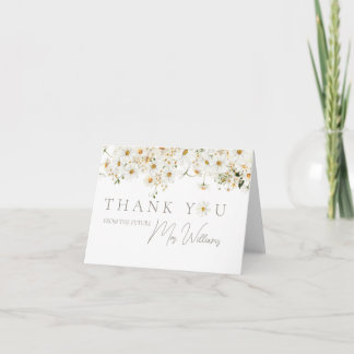Daisy Boho Wildflower Moderne Bruiloft Feest Bedankkaart