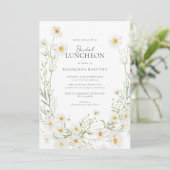 Daisy Boho Wildflower Rustic Bridal Luncheon Kaart (Staand voorkant)