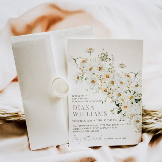 Daisy Boho Wildflower rustiek Baby shower Kaart