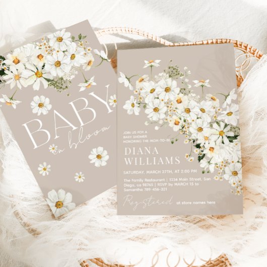 Daisy Boho Wildflower rustiek Baby shower Kaart
