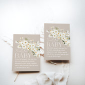 Daisy Boho Wildflower Rustieke Baby shower Behuizi Informatiekaartje