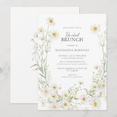 Daisy Boho Wildflower Rustieke Bruids Brunch Kaart (Voorkant / Achterkant)