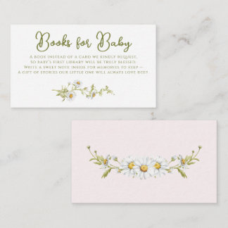 Daisy Books For Baby Pink Botanical Baby Shower  Informatiekaartje