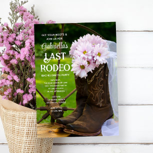 Daisy Boots Last Rodeo Westerne Bachelorette Party Kaart