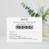 Daisy Border Modern RSVP Wedding Response Kaartje (Staand voorkant)