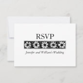 Daisy Border Modern RSVP Wedding Response Kaartje (Achterkant)