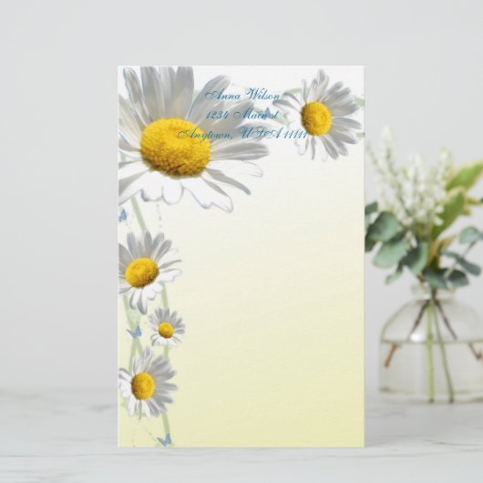 Daisy Border Station Briefpapier (Staand voorkant)