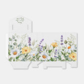 Daisy Border Waterverf Bloemen Bruiloft Bedankdoosjes (Uitgevouwen)