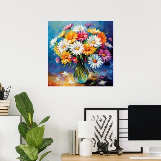 Daisy Bouquet Delight Bloemen Poster (Thuiskantoor)