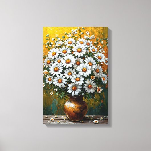Daisy Bouquet Floral Art voor vrolijke interieurs Canvas Afdruk (Voorkant)