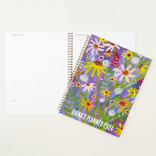 Daisy Bouquet Flowers Blooms Floral Paars CUSTOM Planner (Display)