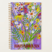 Daisy Bouquet Flowers Blooms Floral Paars CUSTOM Planner (Voorkant)