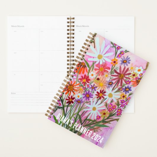 Daisy Bouquet Flowers Blooms Floral Pink CUSTOM Planner (Display)