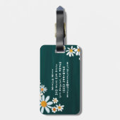 Daisy Bouquet Handpainted Gouache Custom Name Bagagelabel (Achterkant verticaal)