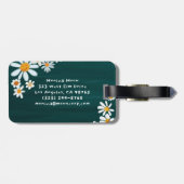 Daisy Bouquet Handpainted Gouache Custom Name Bagagelabel (Achterkant horizontaal)