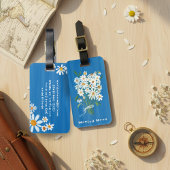 Daisy Bouquet Handpainted Gouache Custom Name Bagagelabel