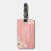 Daisy Bouquet Handpainted Gouache Custom Name Bagagelabel (Achterkant verticaal)