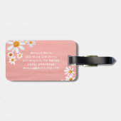 Daisy Bouquet Handpainted Gouache Custom Name Bagagelabel (Achterkant horizontaal)