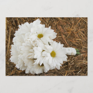 Daisy Bouquet & Hay - Land / Barn Wedding Kaart