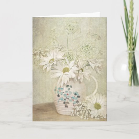daisy bouquet in pitcher kaart (Voorkant)