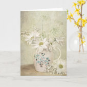 daisy bouquet in pitcher kaart (Gele Bloem)