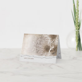 Daisy bouquet met torn edge sparen de datum