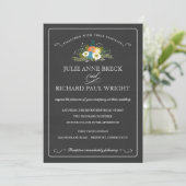 Daisy Bouquet op Chalkboard Wedding Invitations Kaart (Staand voorkant)