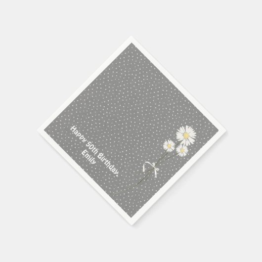 daisy bouquet op stippen servet (Hoek)