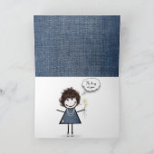 Daisy Bouquet over Denim Kaart (Binnen)