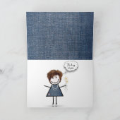 Daisy Bouquet over Denim Kaart (Binnen)